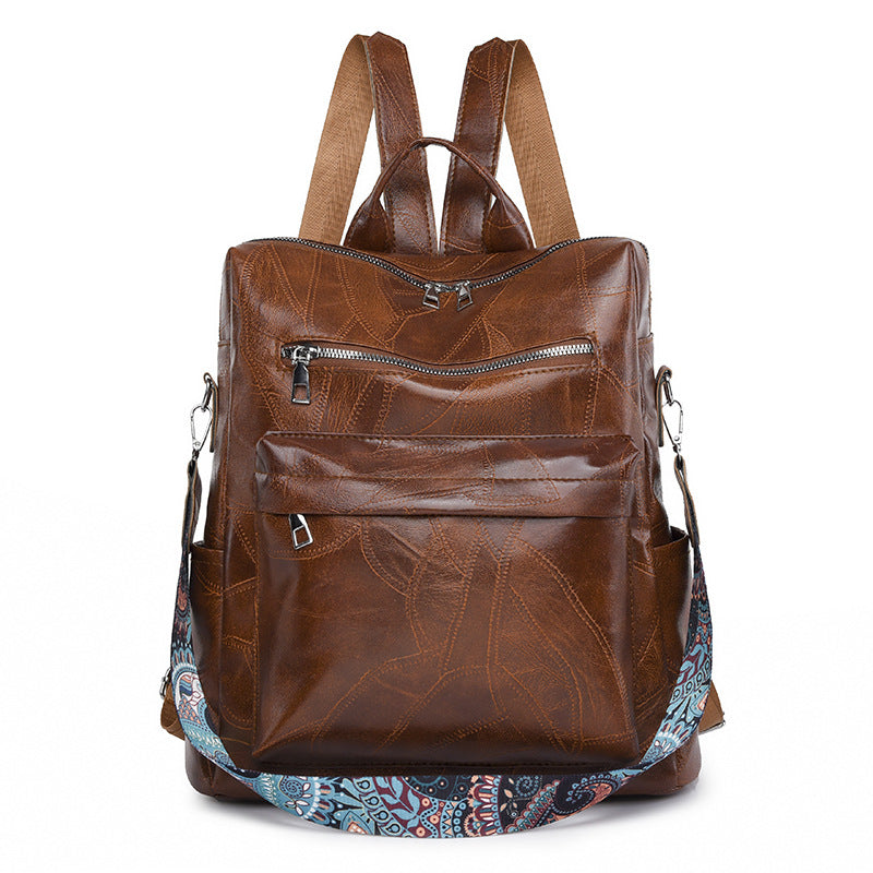 Wholesale Retro PU Large Capacity Travel Backpacks